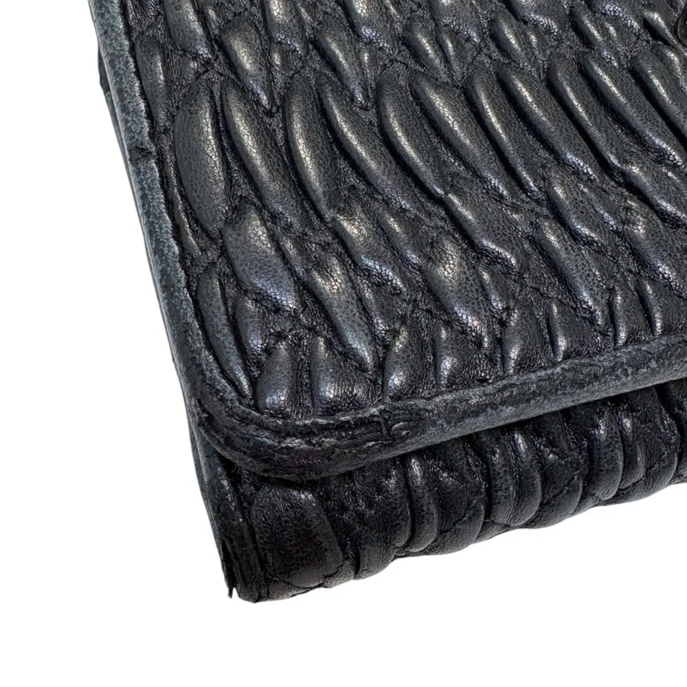 Miu Miu Black Matelassé Crystal Wallet 💎 Limited Edition w/ ID Holder - Picture 8 of 16